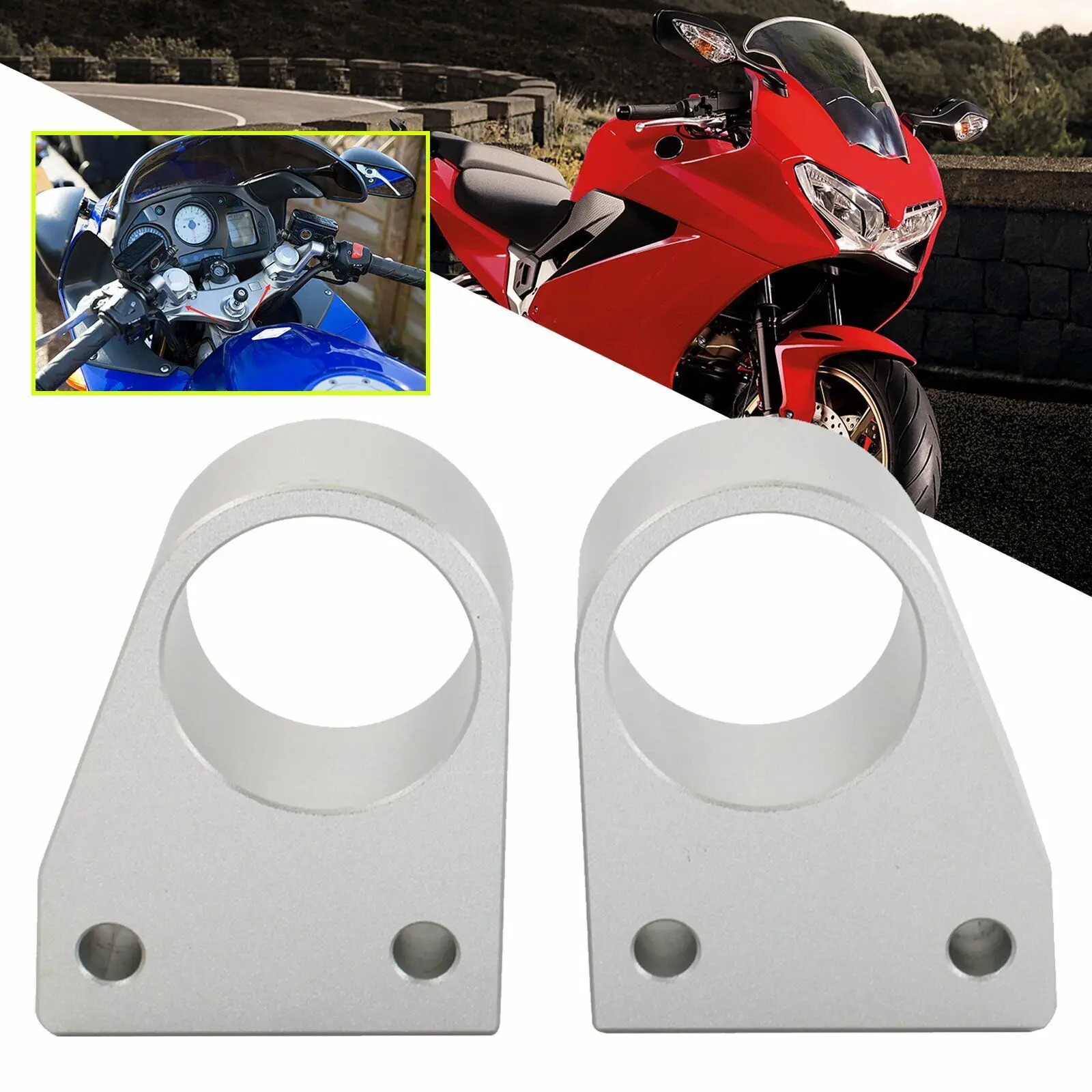 

Motorcycle CNC HandleBar Risers Mount Adapter Fit For Honda VFR800 2014-2018