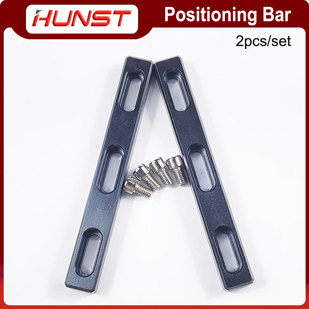 Hunst-Barra de posicionamiento para mesa de trabajo, 2 uds, 130x16mm de diámetro, 6mm + 4 Uds de tornillo de posicionamiento para máquina de marcado