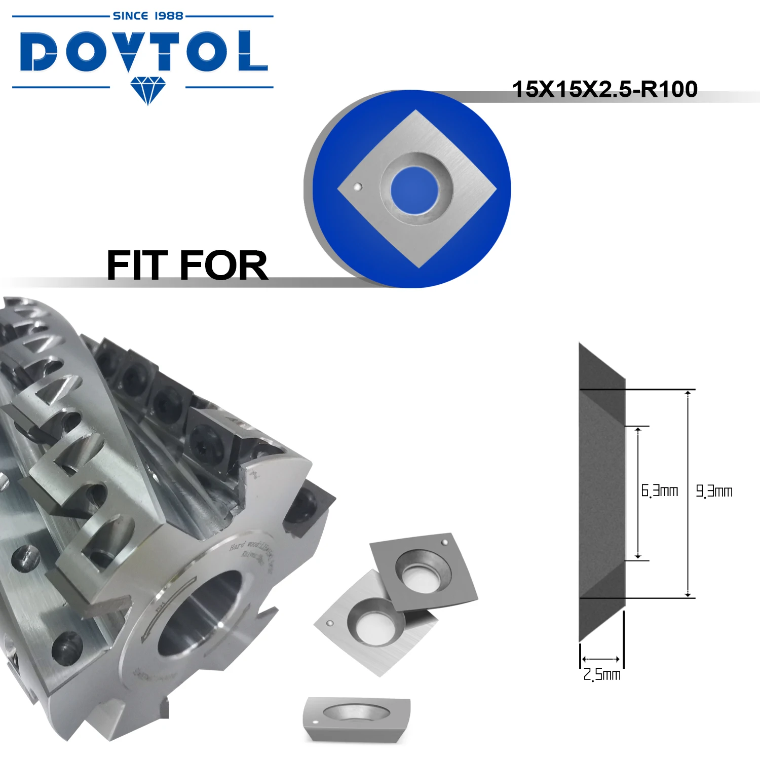15×15×2.5mm Square Carbide Cutter Inserts 4\