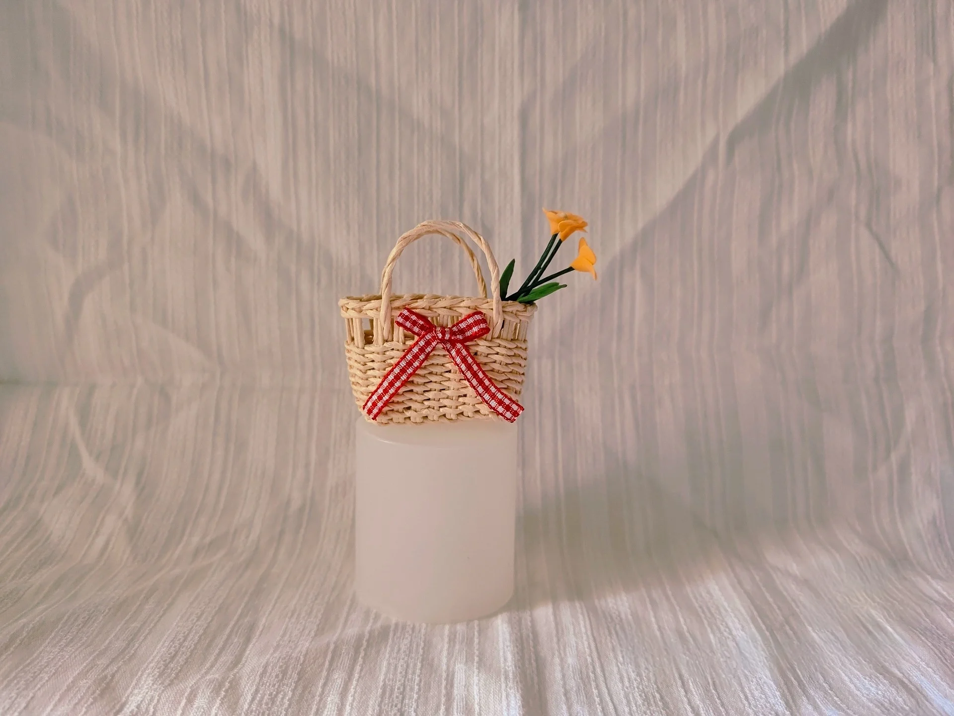 New Hand-Made Miniature Bag for Blythe 1/6 BJD Doll Mini Woven Bag Doll Carrying Basket Doll Accessories Toys