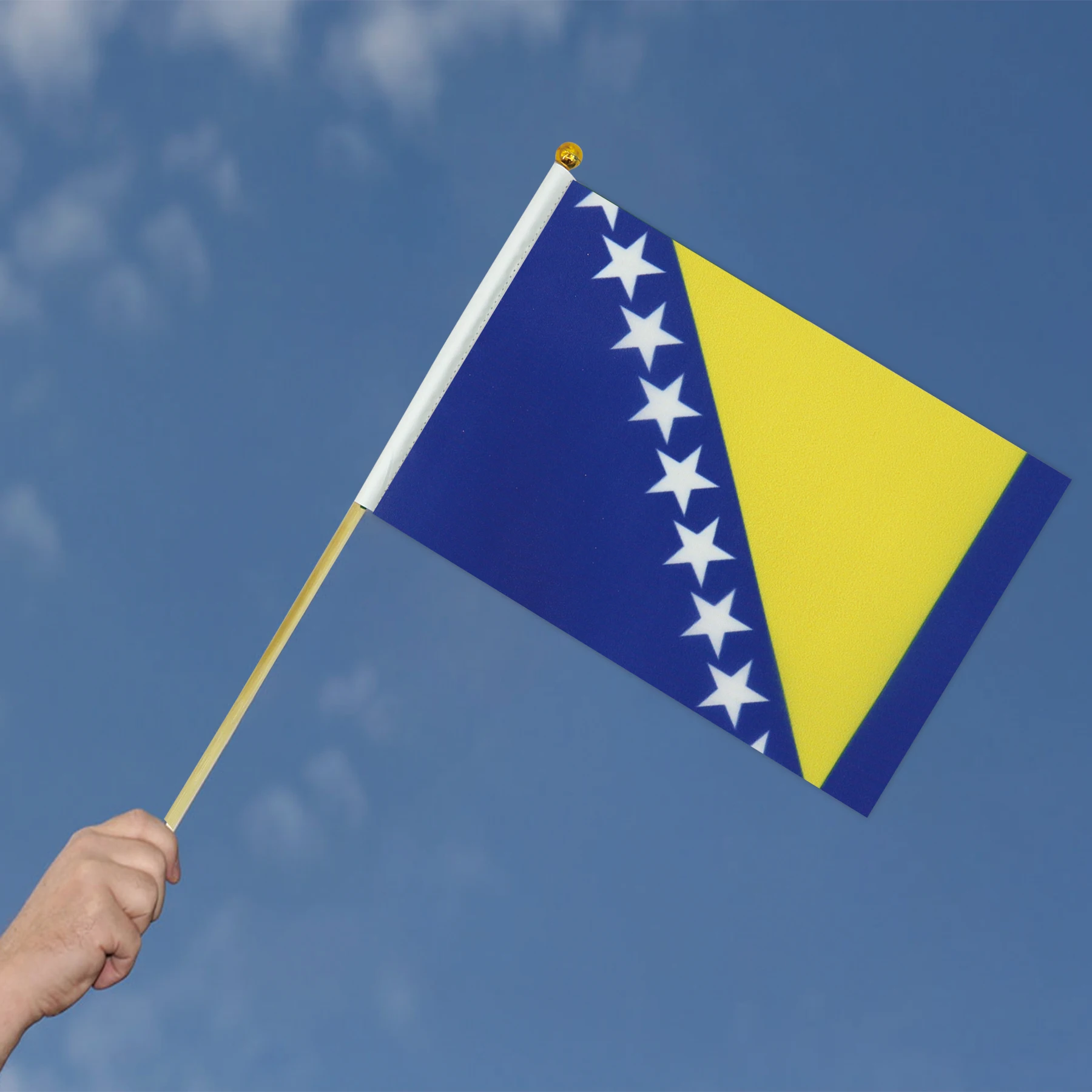 Bosnia and Herzegovina 14x21CM Hand Flags National Flags For Indoor and Outdoor Decorations(10pcs/1set)