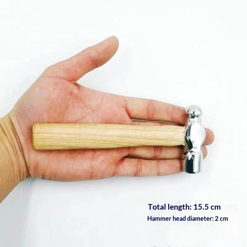 1PCS Mini Hammer Smashing Walnut Round Head Wooden Handle Hammer Car Escape Tool Hand Hammer Multi Function Mini Hammer