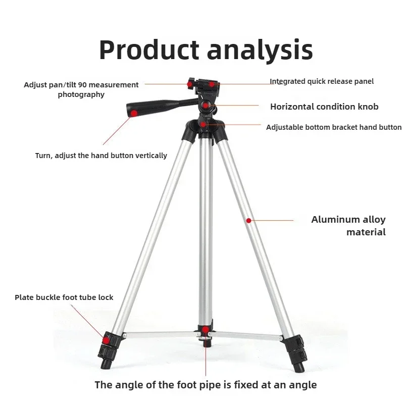 Tripod Video Universal untuk Ponsel dengan Penyangga Ponsel, Penjepit untuk Rekaman Video dan Fotografi, Tripod Ringan