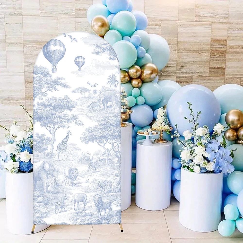 

Arch Backdrop Cover Custom 2-side Blue Giraffes Decor Kids Birthday Party Wedding Covers Chiara Baby Shower Arch Background