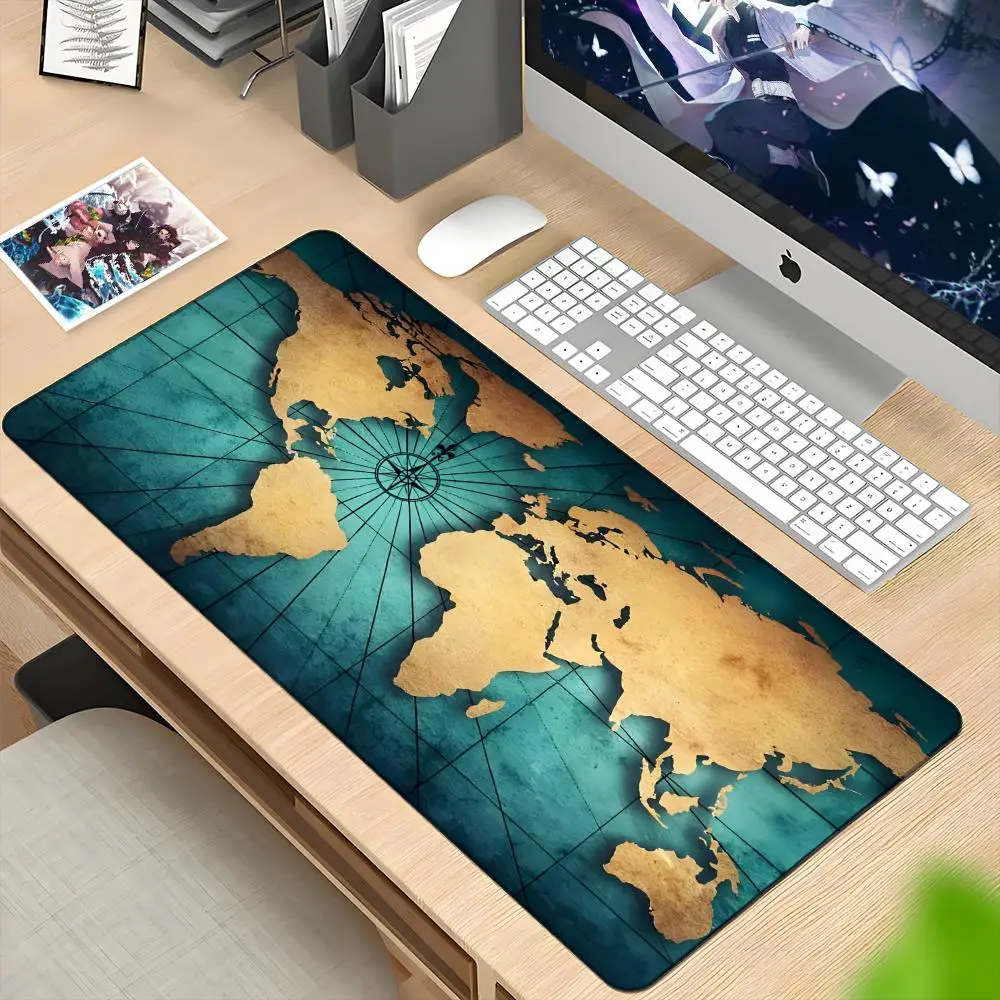 

Mouse pad world map mouse pad laptop keyboard men's retro office large desk pad home custom game practical 90x40cm accessories