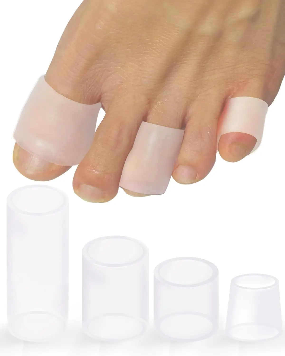 

16 Pack Silicone Toe Sleeves for Pain Relief, Soft Corn Protectors for Calluses and Bunions