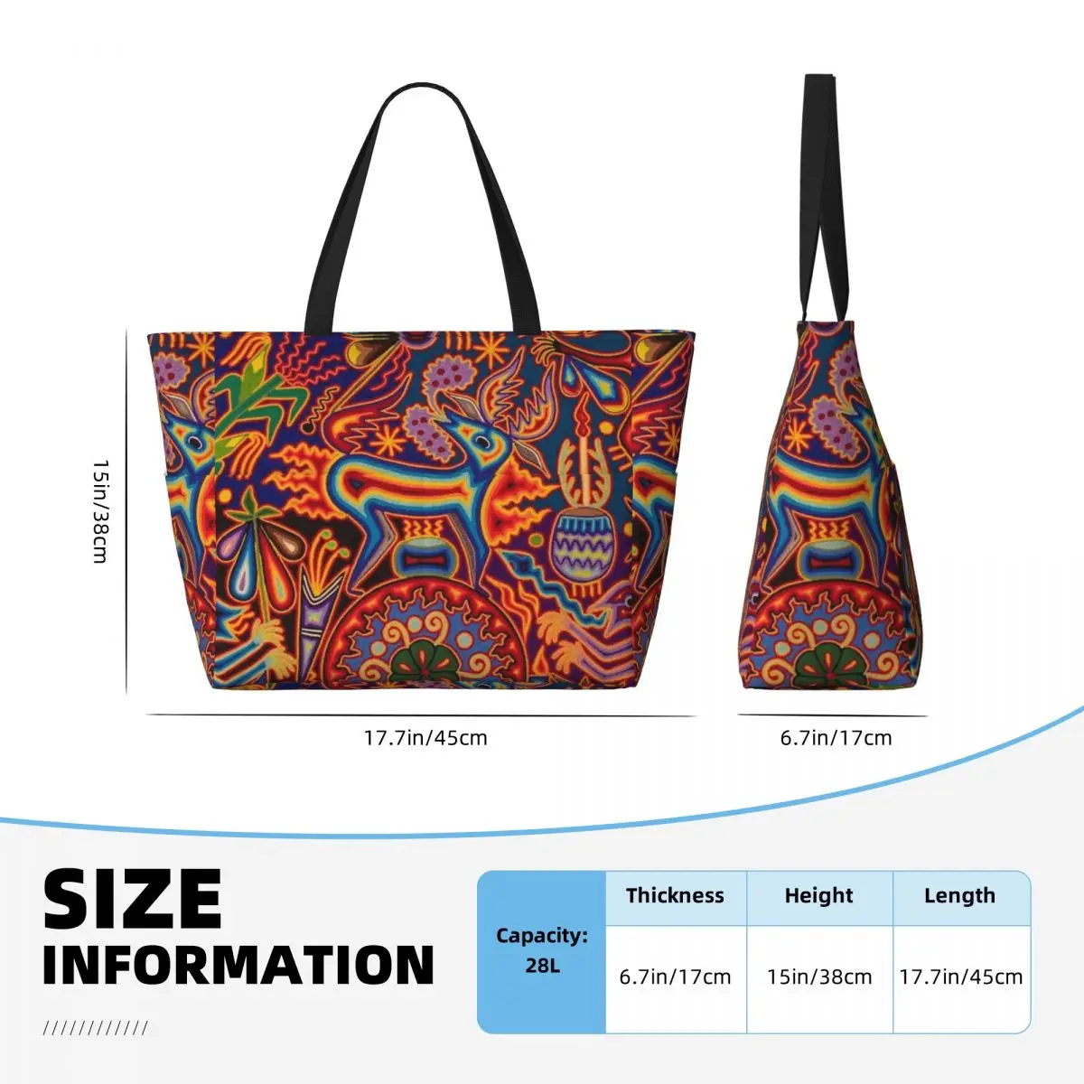 Borsa da viaggio da spiaggia Huichol, borsa Tote regalo di compleanno sportivo di grande capacità alla moda modello Multi-stile