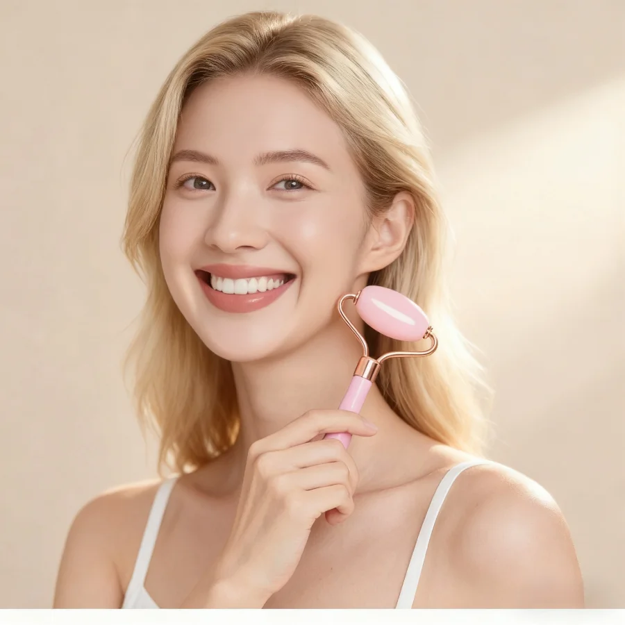 

Роликовая массажная палочка для лица, доступный ручной роликовый массажер с одной и двойной головкой, нефритовый инструмент для лица, массажер для лица и тела