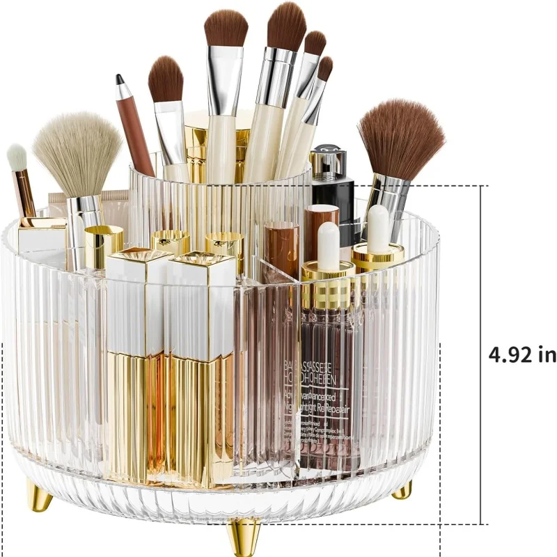 360° Rotating Makeup Organizer, Storage Case for Makeup Brushes, Lipsticks, Skincare,  Perfume & Jewelry Display Stand Rack
