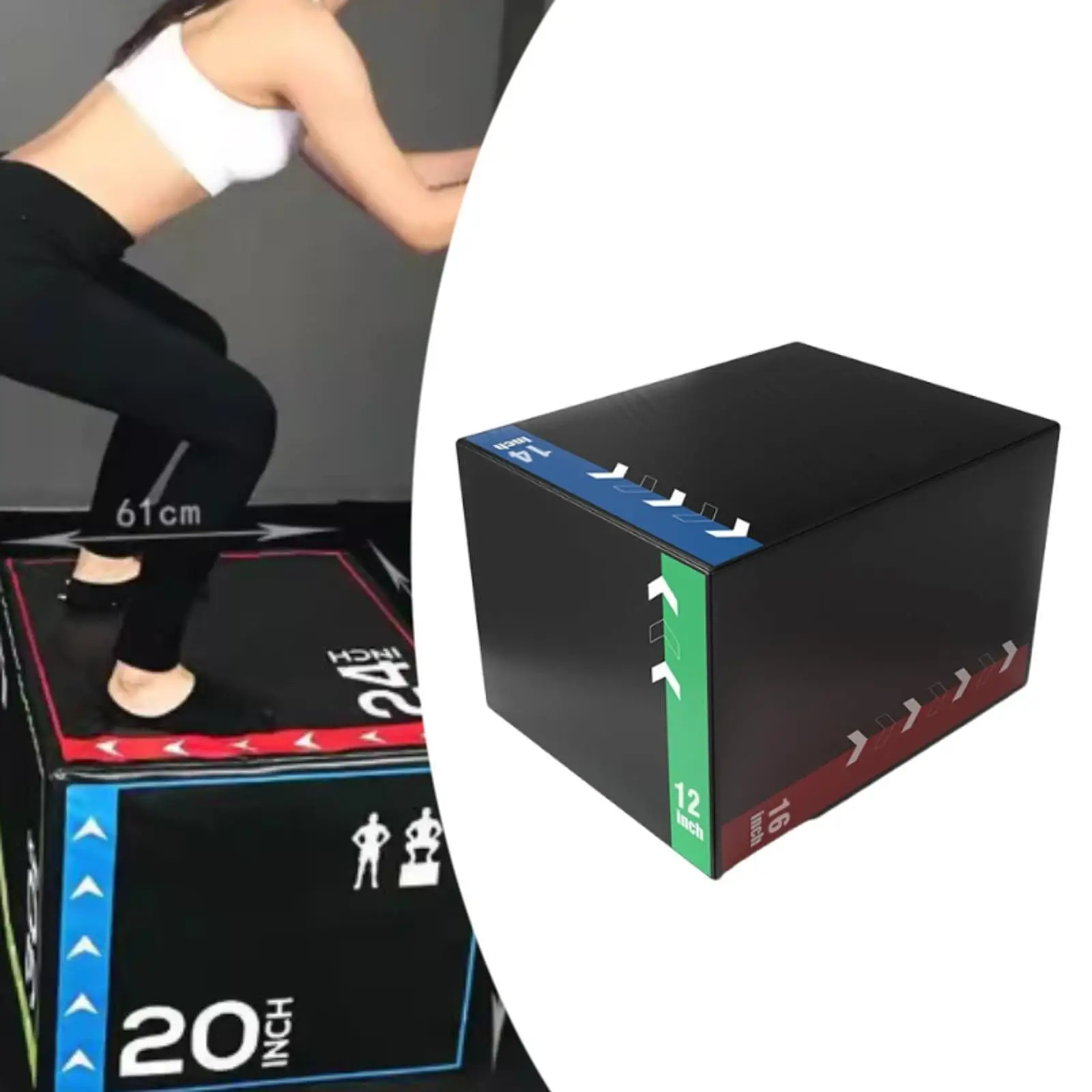 Plyometric Jump Box Heavy Duty Versatile Step up Box for Workout Gym Home,Home Exercise Conditioning Strength Training Plyo Box