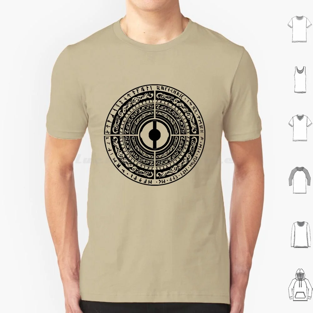 Baldur Tattoo T Shirt Cotton Men Women DIY Print Baldur Rune Circle Norse Tattoo Viking Aesir Valhalla God Of War Kratos Agreus