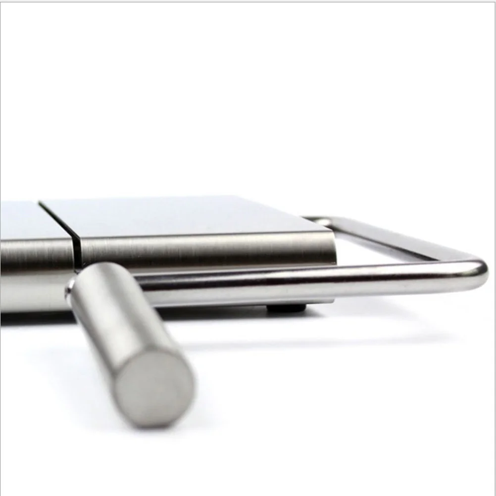 

Stainless Steel Cheese Slicer Cutter Wire for Cheese Butter Eggs Fruit Vegetable Serving Non-Slip Rubber Feet