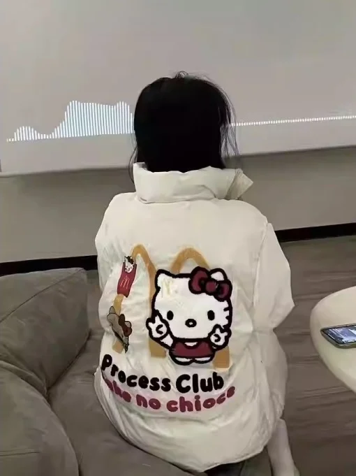 

plus Size Women's HelloKit Embroidered Cotton Jaet Loose Thi Warm Bread Sle Coat Casual Comfortable Spring Outerwear