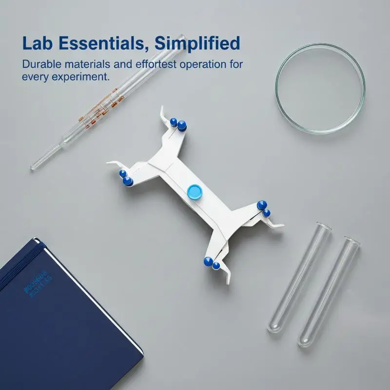 Double Burette Clamp 1Pcs Durable Plastic Body with Non-slip Spring Grips for School Chemistry Teaching Lab Research
