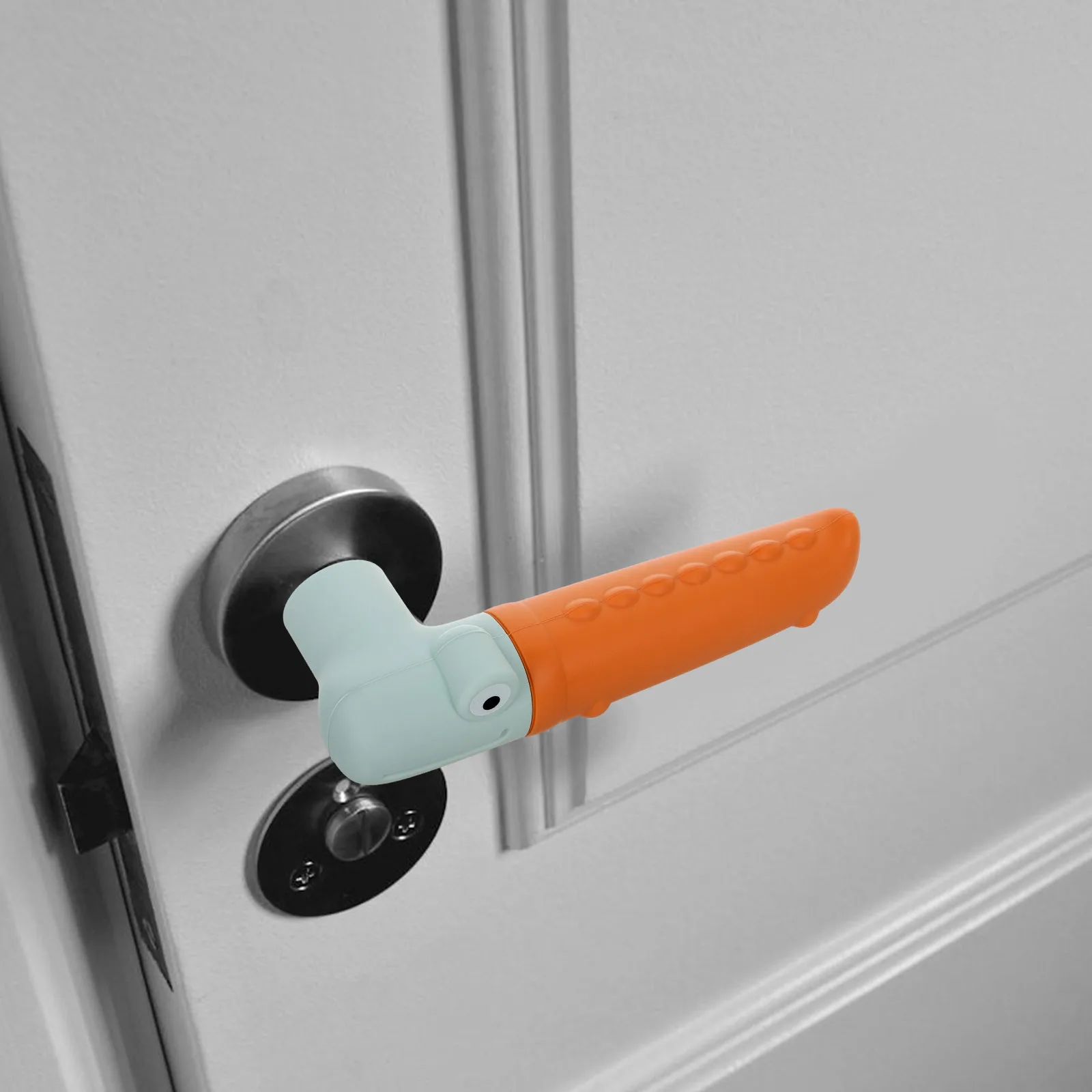 

Silicone Door Handle Cover Anti-Collision Safety Protection Bright Orange Green Easy Install Home Proof