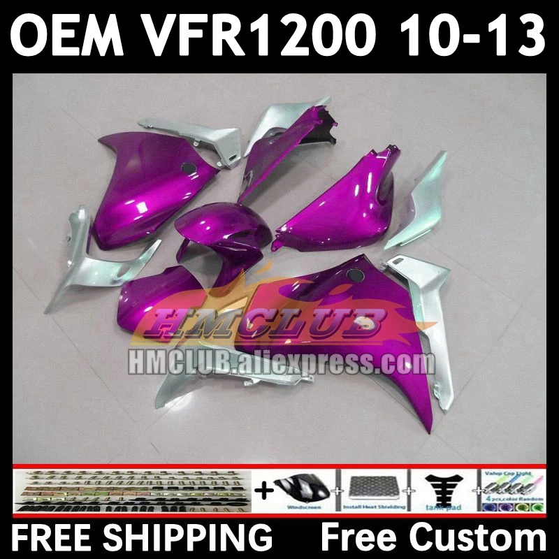 Injection For HONDA VFR1200 VFR 1200 metallic pink RR CC 87No.6 VFR-1200 10 11 12 13 VFR1200RR 2010 2011 2012 2013 OEM Fairings