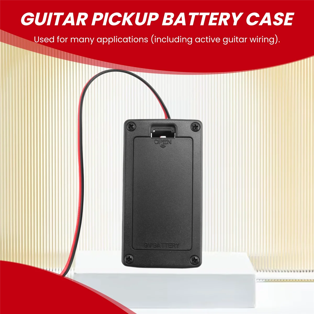 BVBV 9 فولت شقة جبل الغيتار نشط لاقط غطاء البطارية عقد صندوق حافظة بطاريات لملحقات الغيتار الكهربائي باس