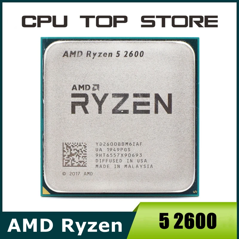 Processador do ryzen 5 do Amd 2600 3.4ghz, 6-core, 12-core, cpu, soquete am4