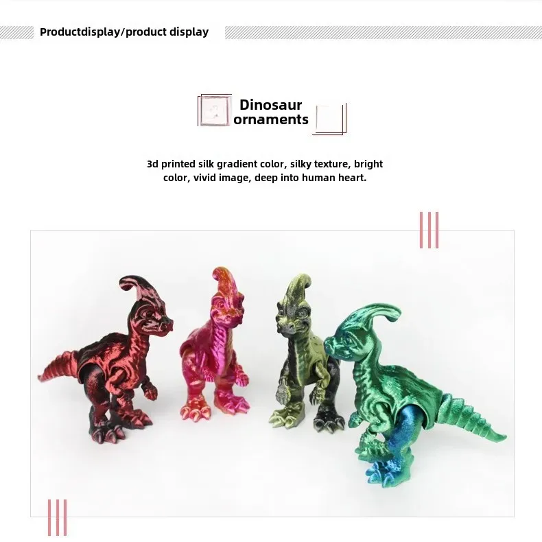 3D Printed Dinosaur Decoration Artisan Craft Multiple Joints Moveable Toy Model Gift Scenic Landscape Miniature Ornaments