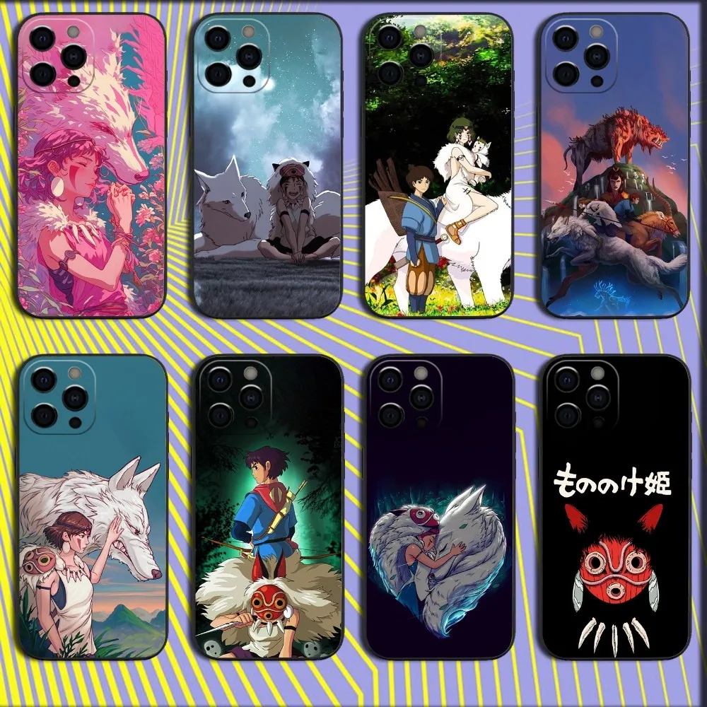 M-Mononoke H-Himes Phone Case For iPhone 16,15,14,13,12,11,Pro,X,XS,Max,XR,Plus,Mini Soft Black Cover