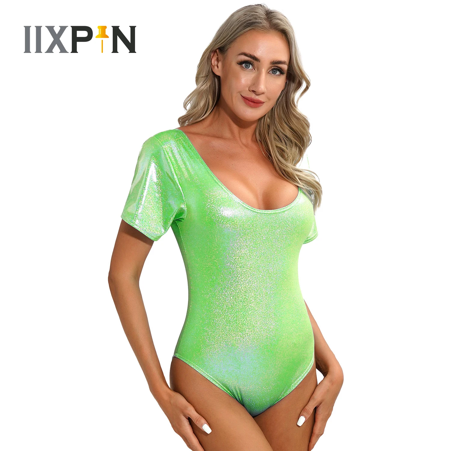 

Metallic Dance Leotards Women Open Back Ballet Leotards Unitard Girls Gymnastics Leotards Bodybuilding Exercises Bodysuits