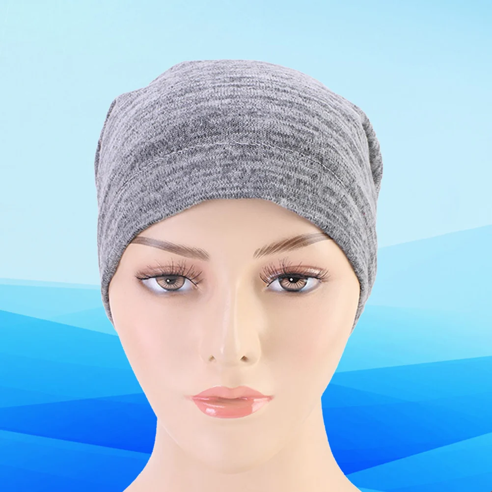 

Double Color Satin Headscarf Sleeping Chemotherapy Cap Night Dark Grey Hair Cover Satin Headscarf