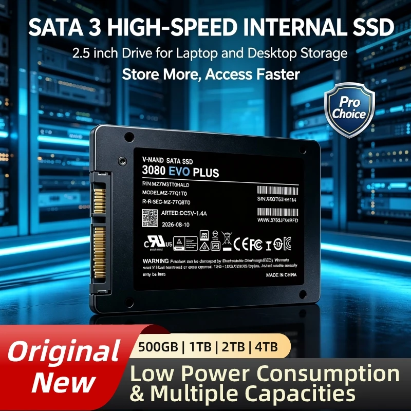 High Quality 3080 EVO Plus 2.5-Inch SATA3 SSD, Inside Solid State Disk, 2TB/4TB/1TB/500GB, Hard Disk, Notebook, Laptop.  