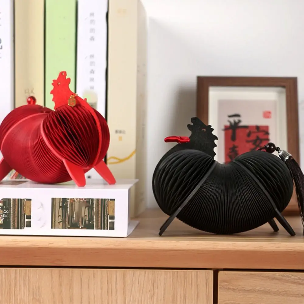 

Creative 3D Telescopic Foldable Horse Ornament Funny Traditional New Year Home Decoration Tassel Horse Year Paper Ornament Gifts