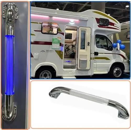 

Ручка-поручень для входной двери автодома с LED-подсветкой – 18-дюймовая синяя светящаяся ручка-поручень для кемперов и прицепов