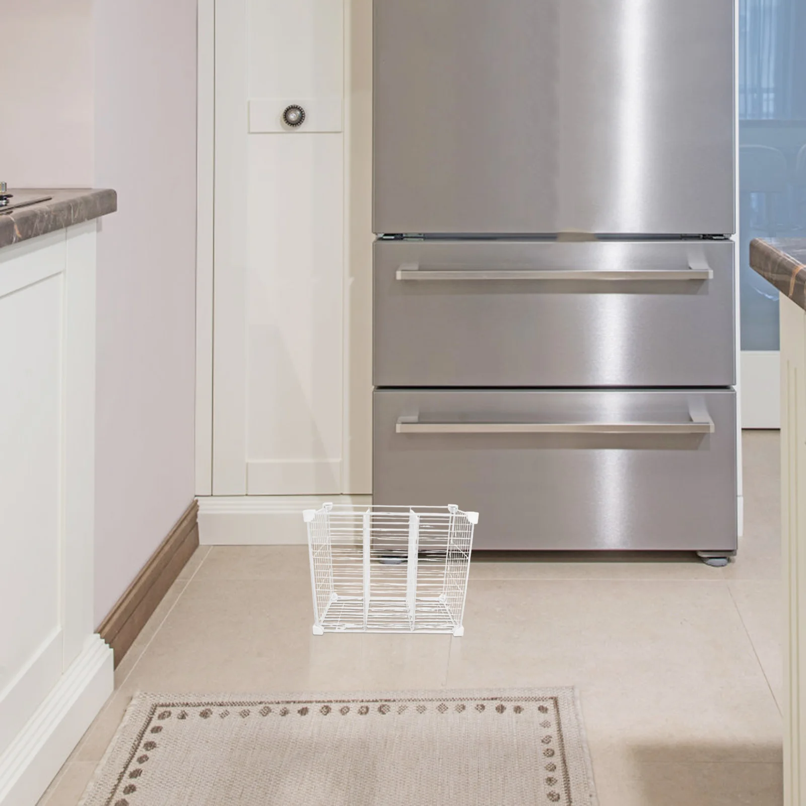 

Freezer Basket Dividers 3 Grids Modular Metal Mesh Shelf Organizer For Deep Freezer Storage Bins Chest Compartments Fridge