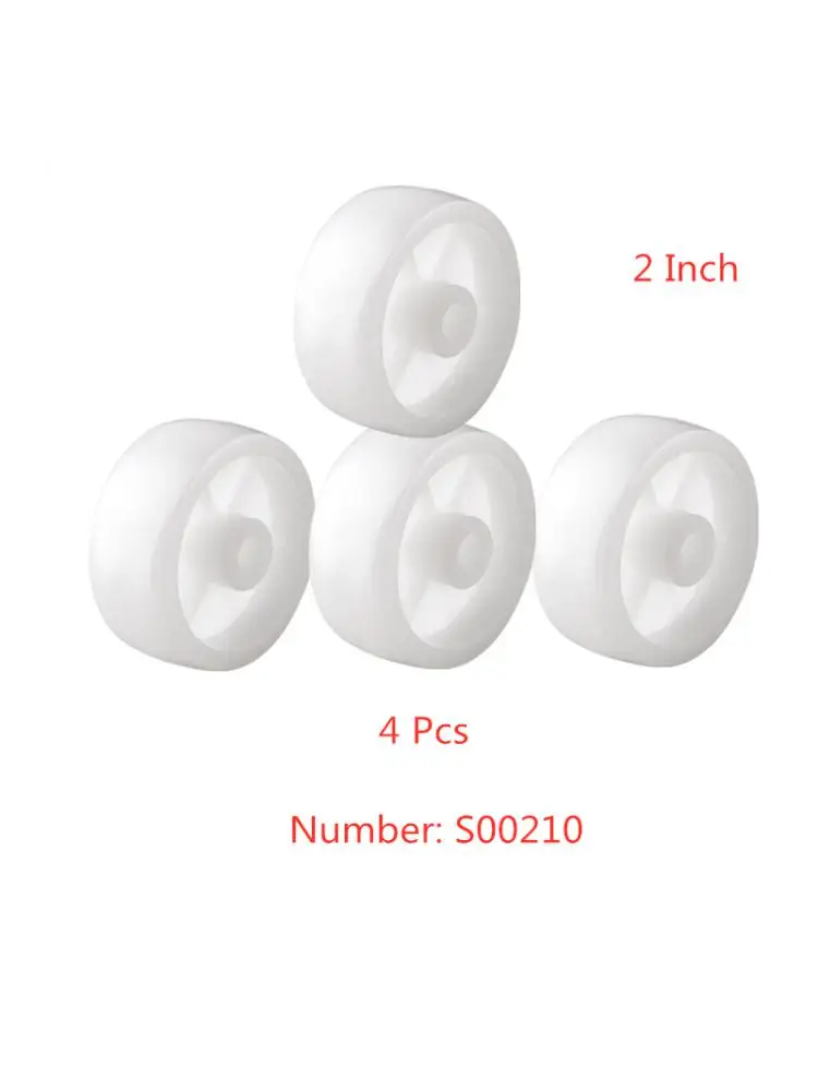 

(4 Packs) 2 Inch Caster Single Wheel Diameter 50mm Plastic Nylon Light White Pp Smooth