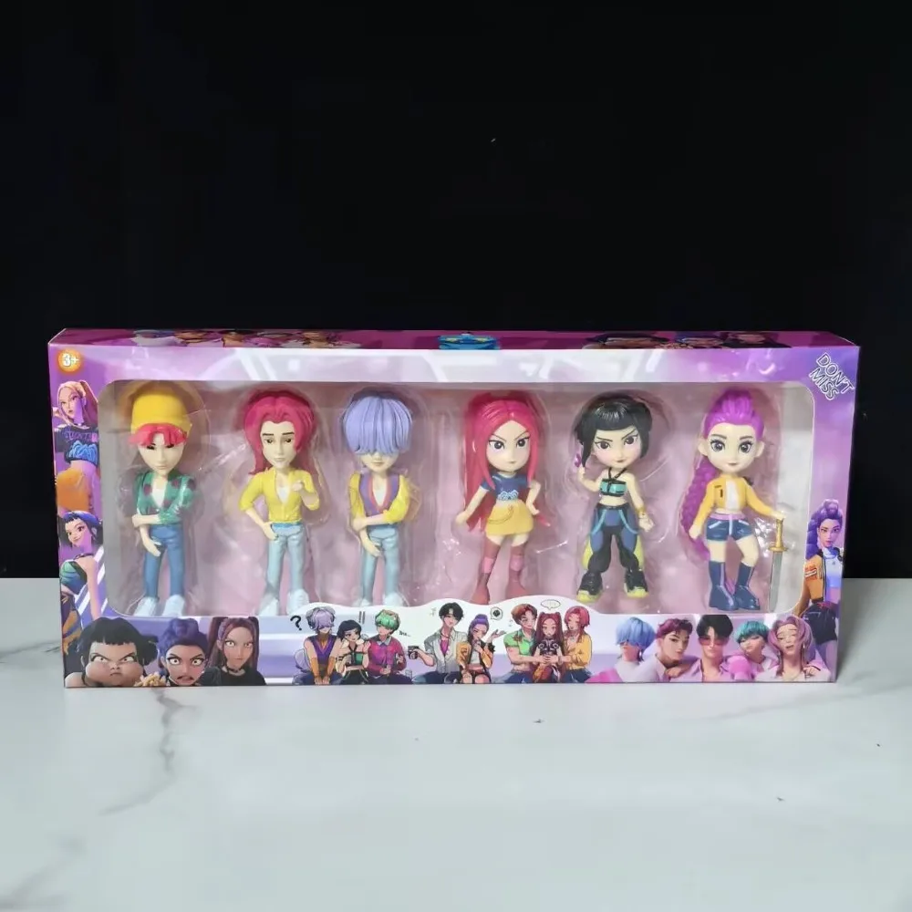 Nuevo 2026 6 unids/set Anime KPop Devil Hunter vinilo juguete Rumi Mira Zoi personaje máscara de vinilo caja ciega ornamento juguete regalo de Navidad