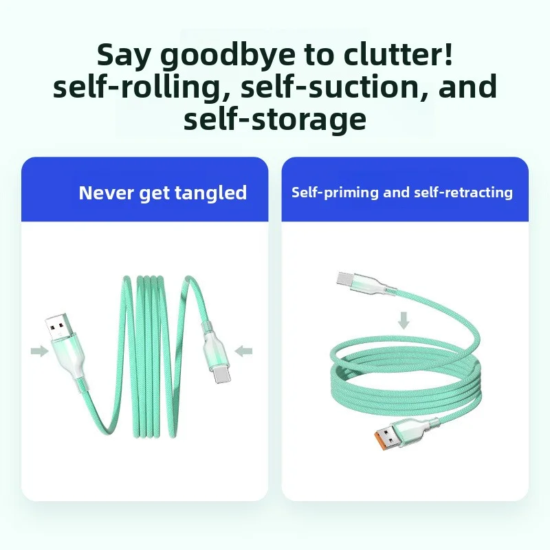 كابلات شحن نانو الامتصاص المغناطيسي ANSEIP مناسبة لهواتف iPhone 15 16 17 وكابلات بيانات Samsung Type-C وكابلات الشحن السريع