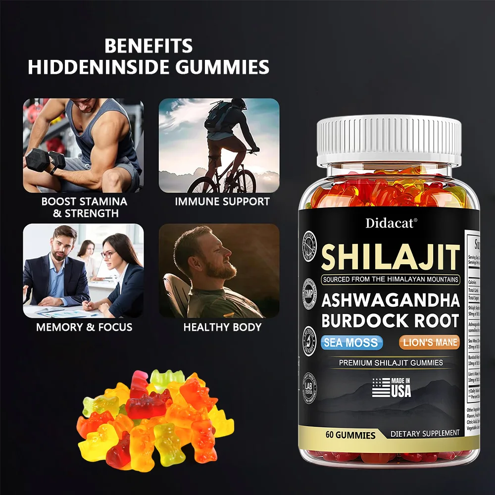 

Shilajit Gummies - Promote Brain Health, Balance Blood Pressure and Blood Sugar, Fight Aging, Boost Energy and Endurance