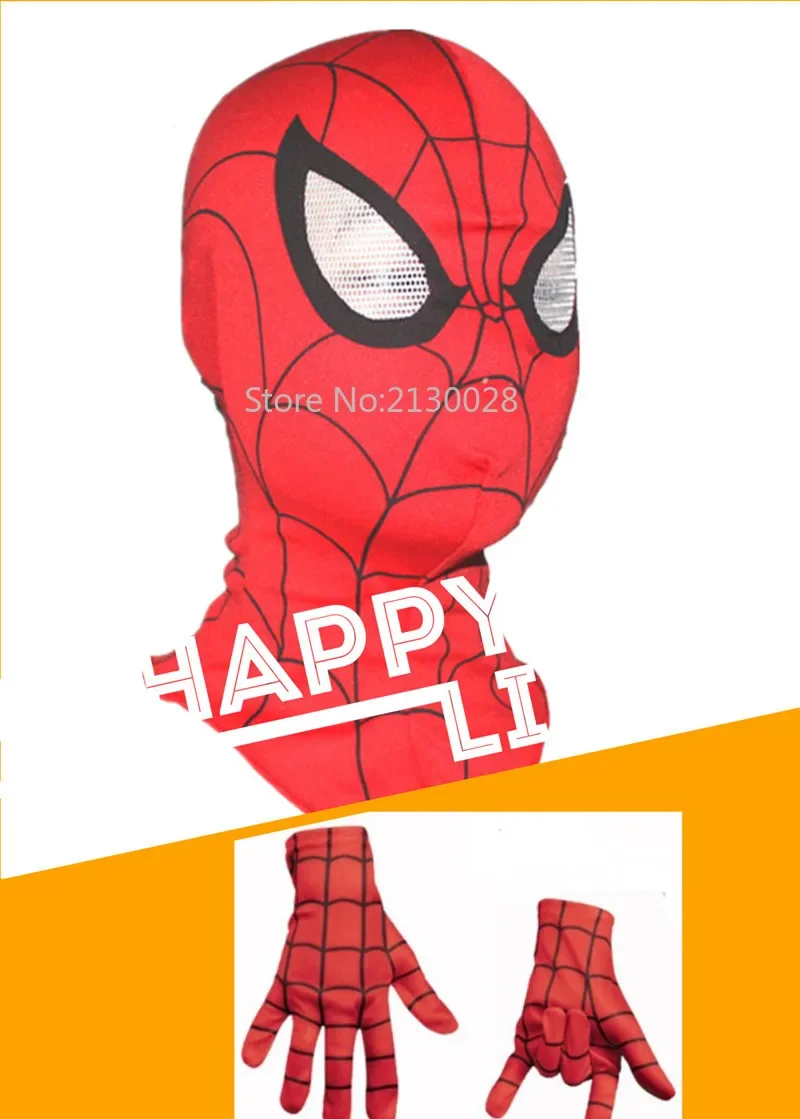 슈퍼 쿨 스파이더맨 마스크 & 장갑 성인 및 아동용 풀 헤드 스파이더맨 마스크 할로윈 파티용 후드 마스크