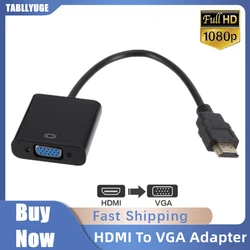 TABLLYUGE HD 1080P HDMI a VGA adaptador Cable convertidor HDMI macho a VGA hembra convertidor analógico Digital para tableta portátil PC TV