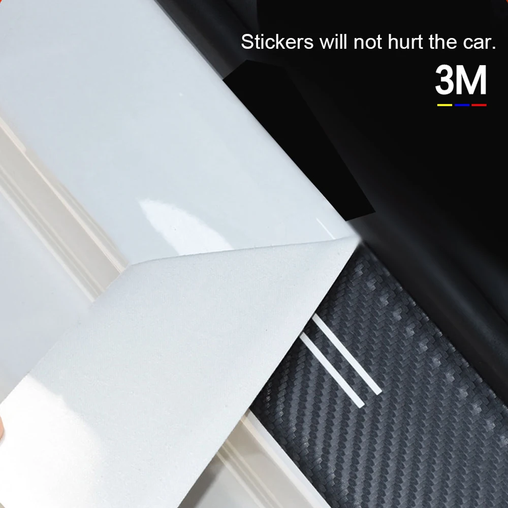 Car Door Sill Protector Sticker PU Leather Carbon Fiber for hyundai h1 4x4 AUTO accessories