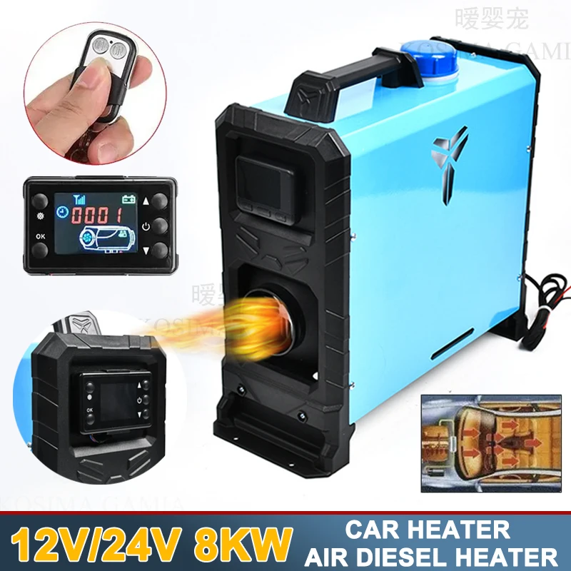 Webasto Car Heater Air Diesel Heater 12V/24V 8KW Dry Low Noise Parking Heate Diesel Autonomous Auxiliary Heating Fuel-operated