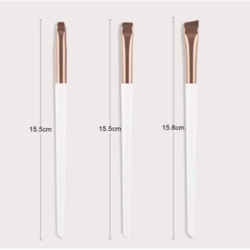 3-Piece Precision Eyeliner Brush Set - Winged Liner, Under Eye Detailing Brushes with Short Bristles Back to School