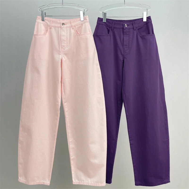 women's jeans New high waisted slim fit straight leg pants for autumn 2026 pure cotton curved knife jeans women's pants trousers