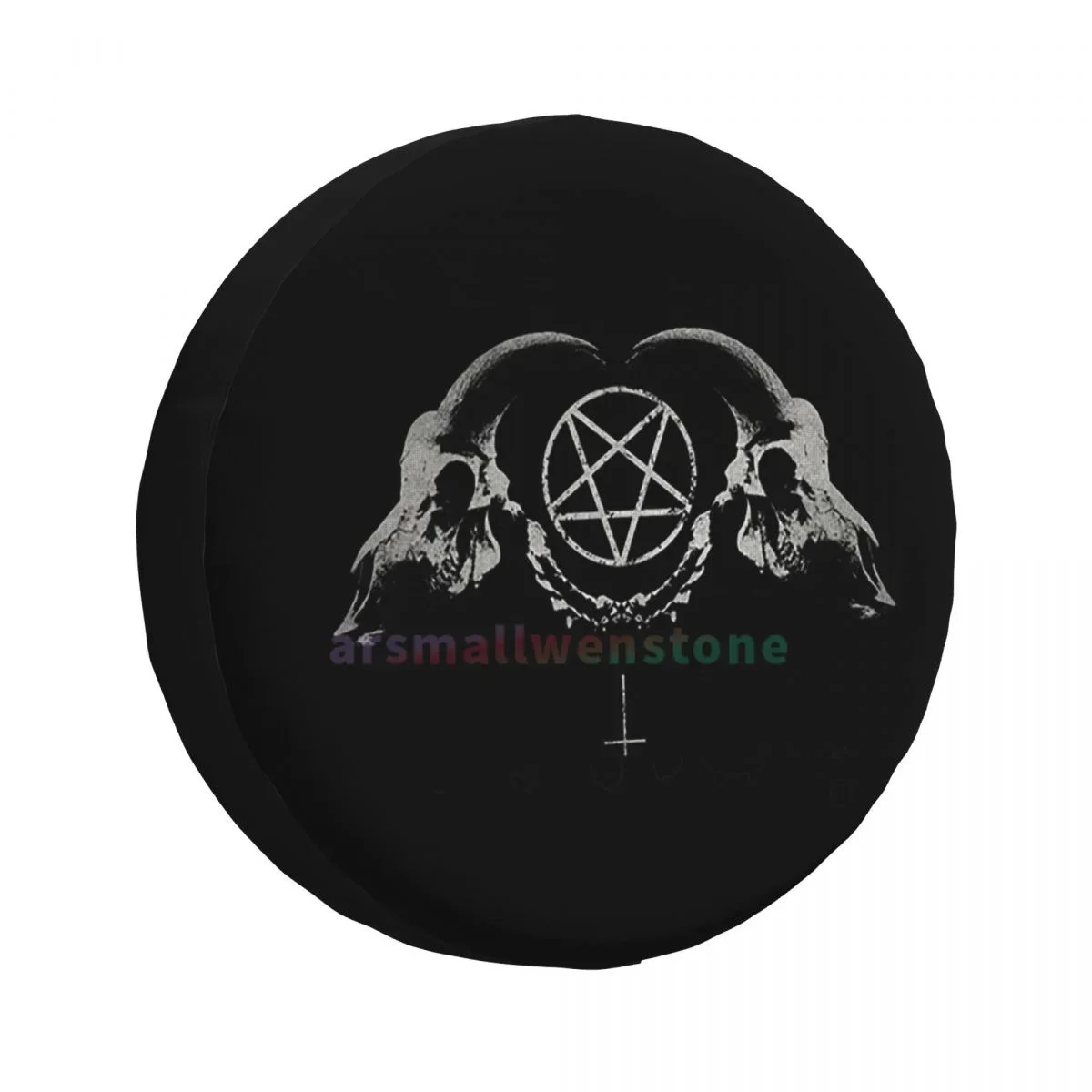 Pentagram Satantic Anti-UV Tire Cover for Trailer RV SUV, Waterproof Spare Tire Cover with Anti-Fouling Coating, 14-17 Inch