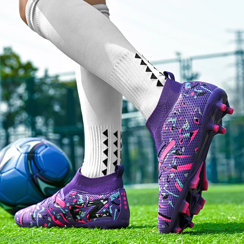 

Men's Professional Football Boots Unisex Breathable Training Soccer Shoes for Outdoor Futsal Match Turf Grass Cleats Non-Slip