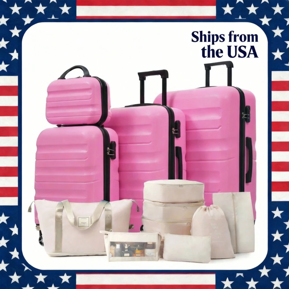 

Набор легких и прочных чемоданов с жестким корпусом и двойными вращающимися колесами, размеры для ручной клади и багажа, для путешествий