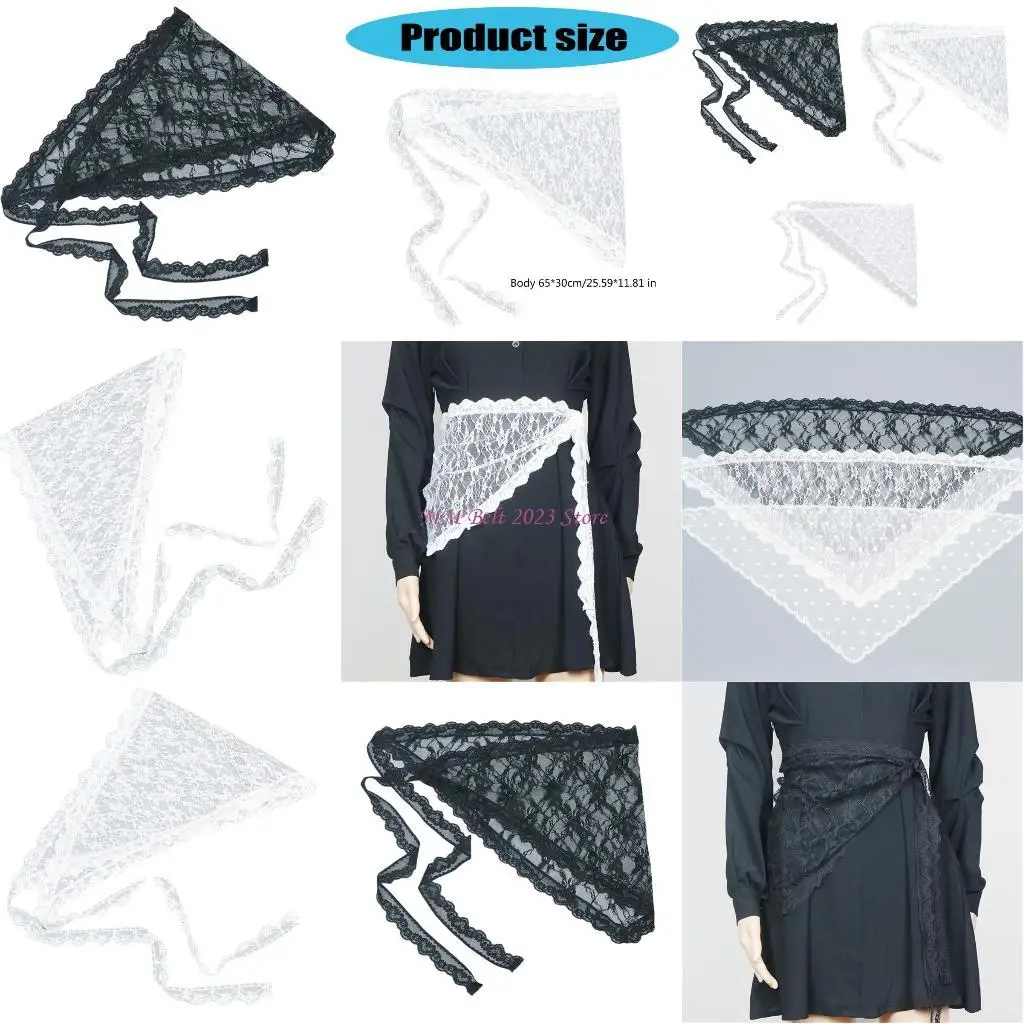 

49me кружевная треугольная пленка юбка для женщин эстетическая мини -юбка -фартук корсет пояс для саронга -шарф -шарф занавес