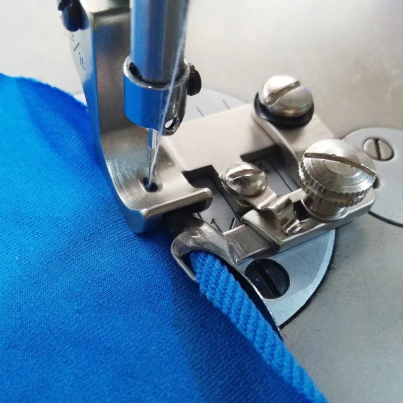 F502 Curve Hemming Presser Foot Single Needle Lockstitch Sewing Machine Hemmer For Meandering Edges Attachment Folders Binders