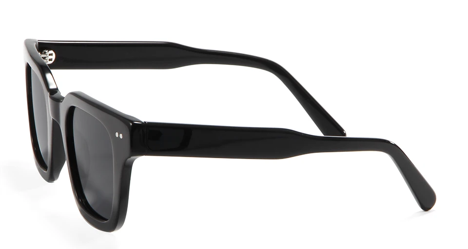Chim 004 Designer-Sonnenbrille aus schwarzem Acetat, große polarisierte quadratische Fassung für Damen und Herren, flache UV400-Schutzgläser – Detail 20