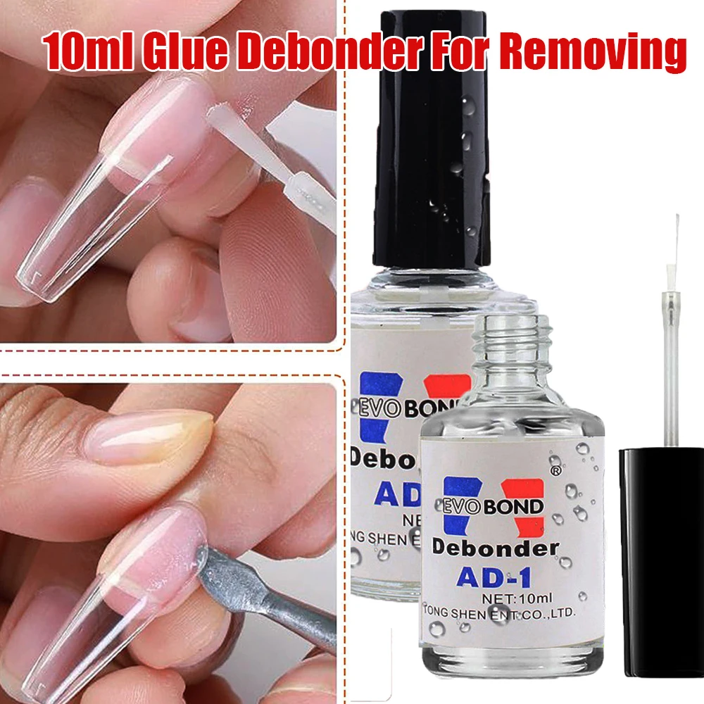 10ml Super-Fast Remove Nail Tips Debonder Glues 2IN1 Fake Nails&Rhinestone Debonder Glue Transparent Fast Dissolve Debonder Glue