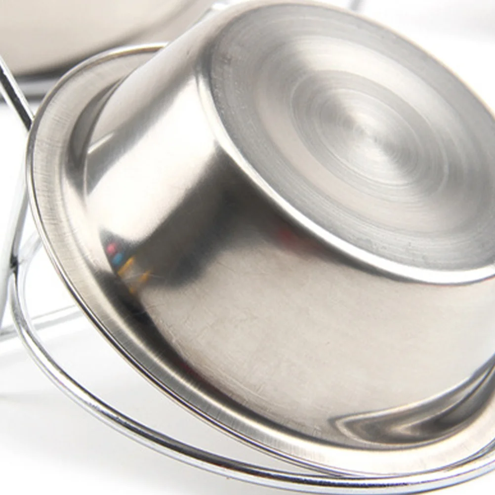 

2pcs Stainless Steel Hanging Pet Bowl 13Cm For Dog Cat Feeder Lightweight Cage Food Container Pet Supplies