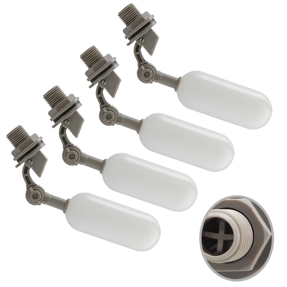 4Pcs 1/2 Inch Plastic Float Ball Valve Adjustable Arm Water Tank Level Control For Swimming Pool Home Storage Irrigation System