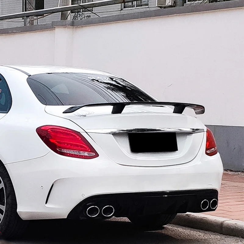 

For 2015-2019 Mercedes-Benz New C-Class W205 C200L C260L C180L Modified AMG Aircraft Tail High Wing Spoiler Perforated Installat